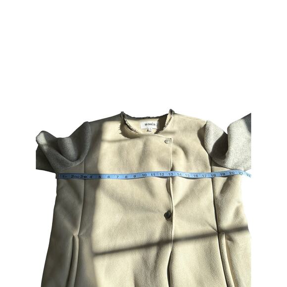 BB Dakota Tan Gray Glenna Faux Suede Moto Jacket‎ Size L - Picture 8 of 10